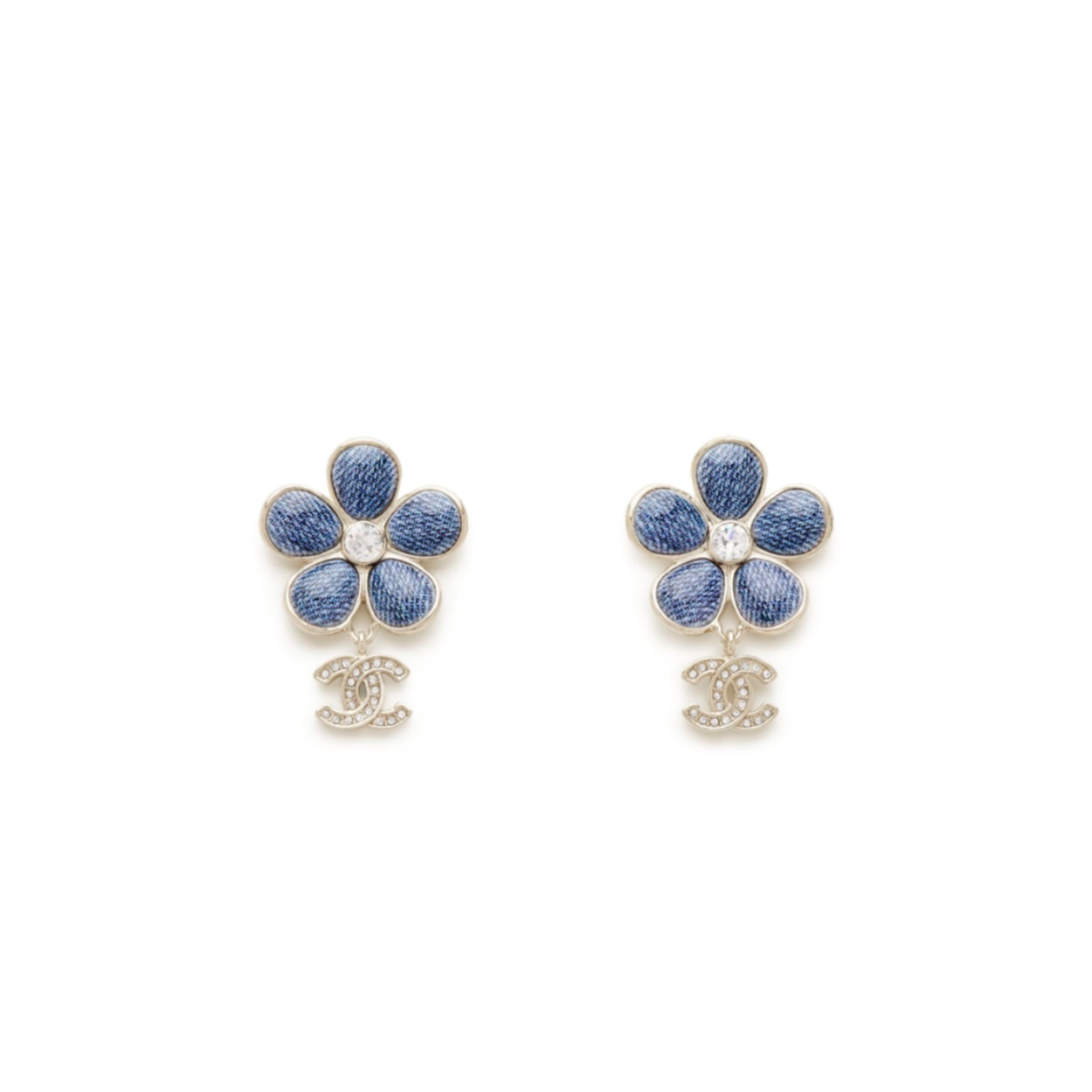 Ch**el 26c cc blue flowers earrings abg744